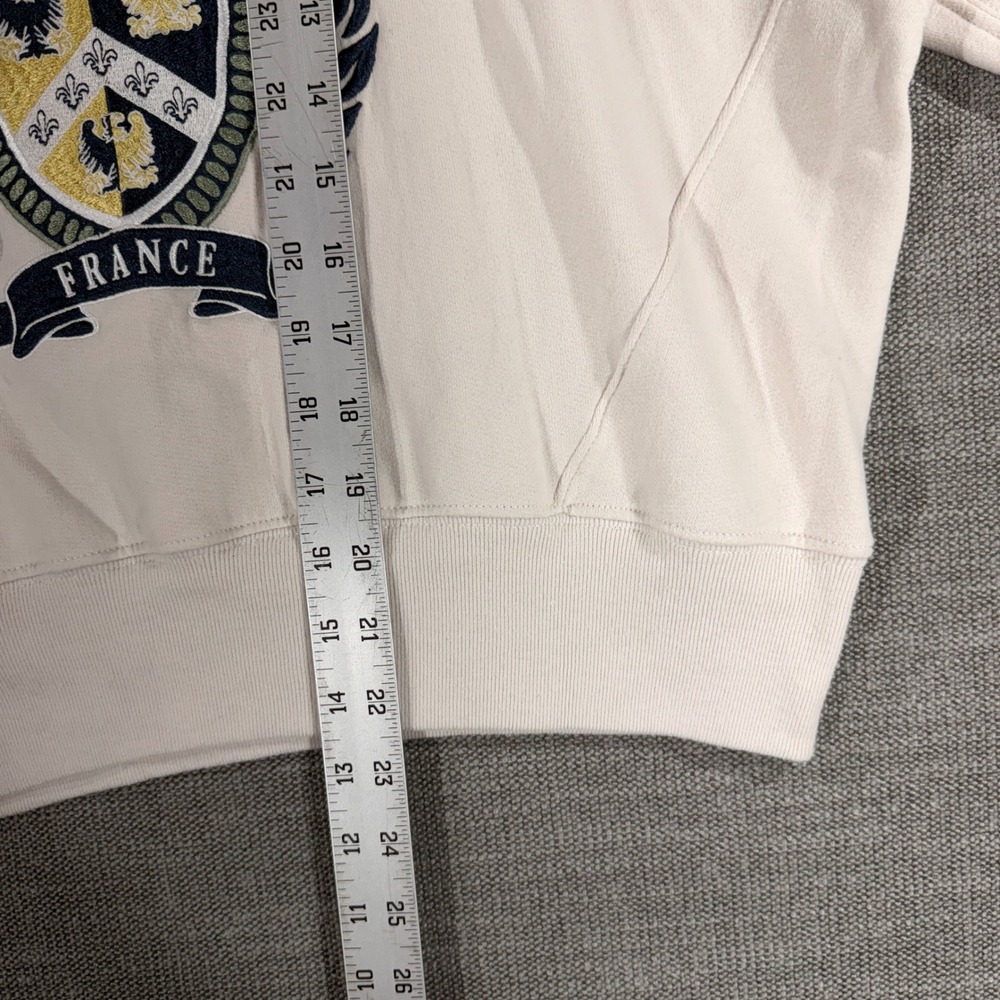 Abercrombie & Fitch Sweatshirt Womens Medium Cream Excellent Paris France Crest - Picture 6 of 8